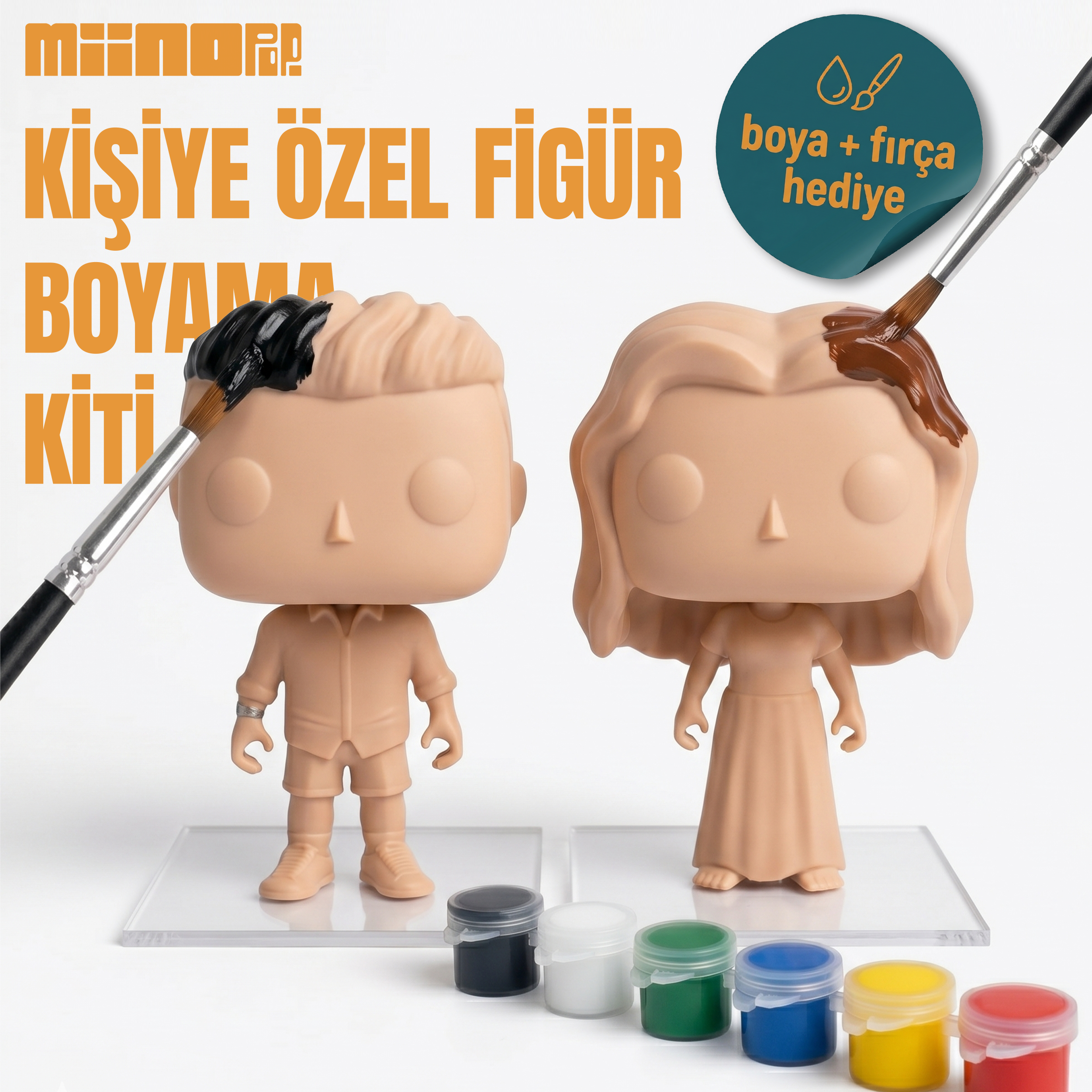 Çift Miino Pop'u Boyama Seti